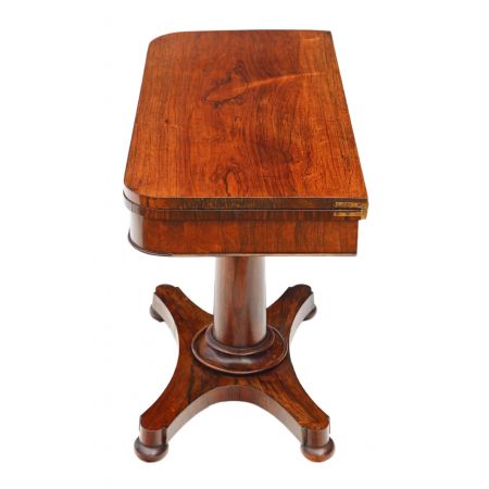 Viktorianischer antiker Palisander Kartentisch ca 1850