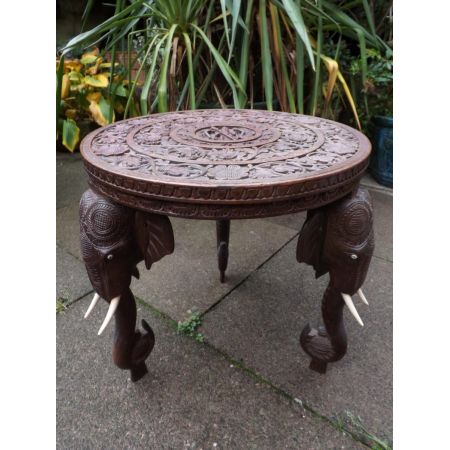 Antiker indischer Teakholz Beistelltisch ca. 1900