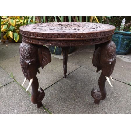 Antiker indischer Teakholz Beistelltisch ca. 1900