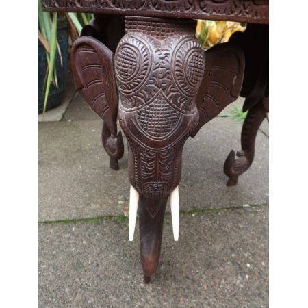 Antiker indischer Teakholz Beistelltisch ca. 1900