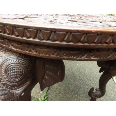 Antiker indischer Teakholz Beistelltisch ca. 1900