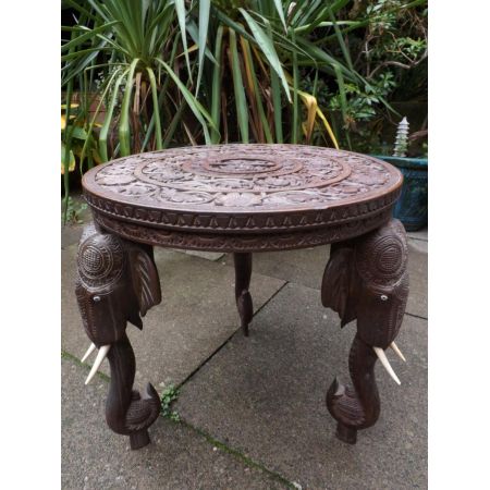 Antiker indischer Teakholz Beistelltisch ca. 1900