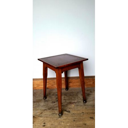 Antiker englischer Eichen Beistelltisch Echtleder ca 1910