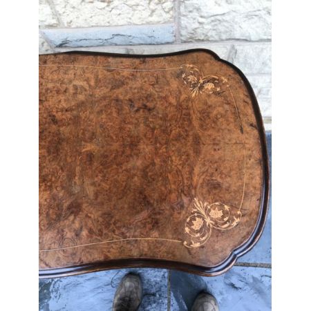 Viktorianischer Antiker Englischer Grat Nussbaum Spieltisch ca. 1860