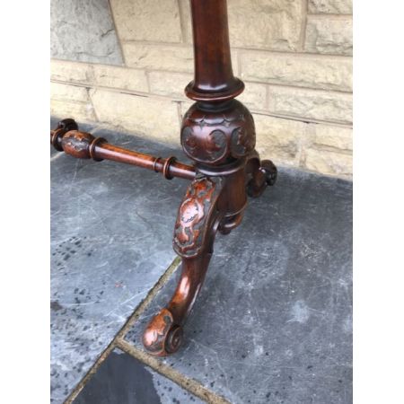 Viktorianischer Antiker Englischer Grat Nussbaum Spieltisch ca. 1860