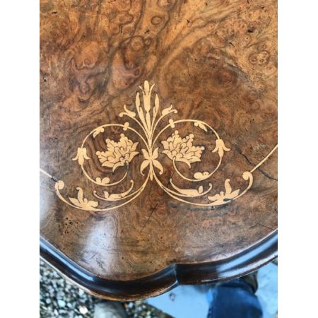 Viktorianischer Antiker Englischer Grat Nussbaum Spieltisch ca. 1860