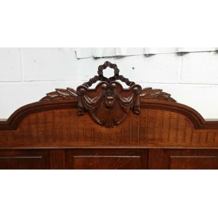 Französisches Antikes Napoleon III. Eichen Doppelbett ca. 1870