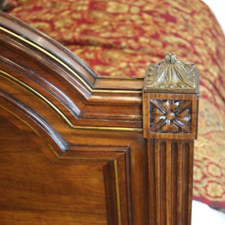 Englisches Antikes Mahagoni Messing Bett ca. 1910