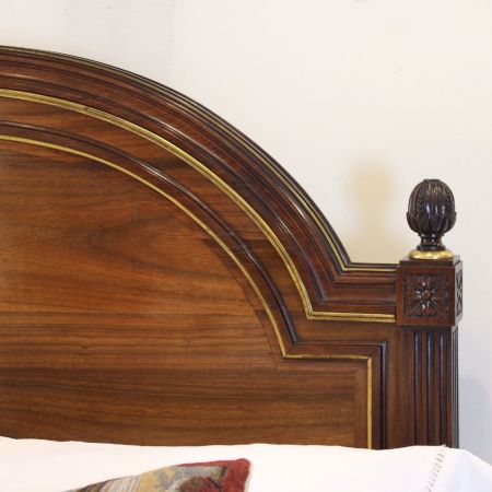 Englisches Antikes Mahagoni Messing Bett ca. 1910