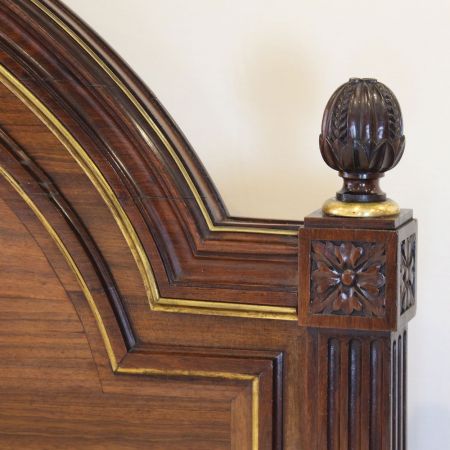 Englisches Antikes Mahagoni Messing Bett ca. 1910