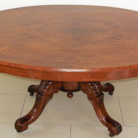 Viktorianischer Kaffeetisch Nussbaum Sofatisch antik ca 1850