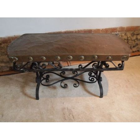 Arts and Crafts Kupfer Gusseisen Sofatisch Kaffeetisch antik ca 1900