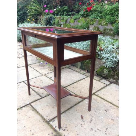 Edwardianischer Mahagoni Bijouterie Beistelltisch Vitrine antik ca 1890