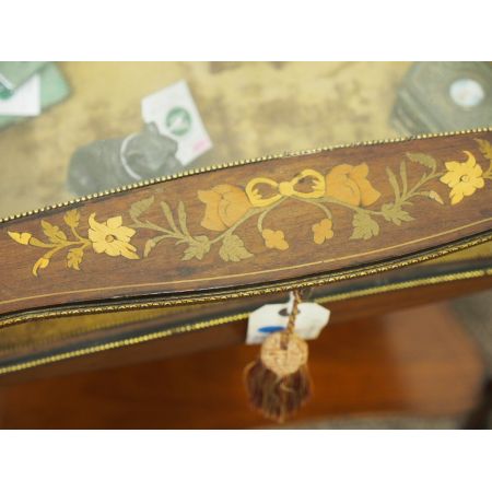 Viktorianischer antiker Mahagoni Bijouterie Beistelltisch Vitrine ca 1880