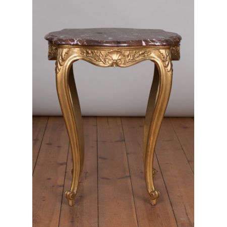 Französischer antiker Beistelltisch Gold Marmor ca 1890