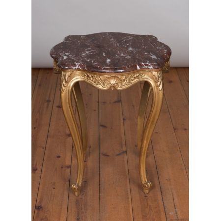 Französischer antiker Beistelltisch Gold Marmor ca 1890