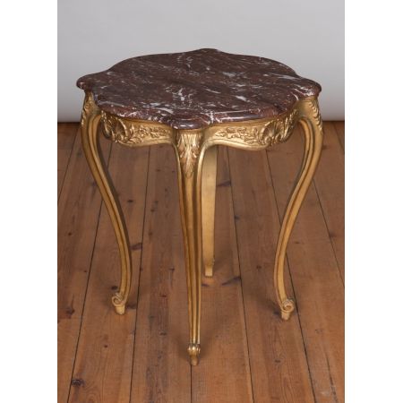 Französischer antiker Beistelltisch Gold Marmor ca 1890