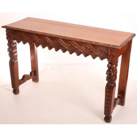 Antiker englischer Eichen Beistelltisch Konsolentisch ca 1920