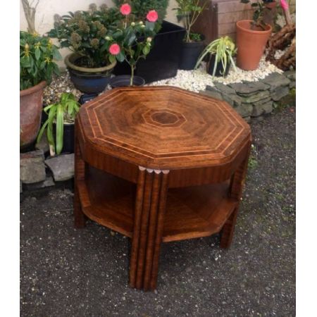 Antiker Art Deco Nussbaum Sofatisch Eiche englisch ca 1930