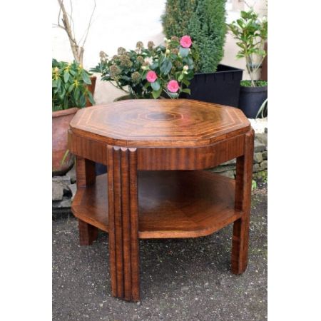 Antiker Art Deco Nussbaum Sofatisch Eiche englisch ca 1930