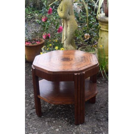 Antiker Art Deco Nussbaum Sofatisch Eiche englisch ca 1930