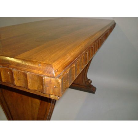 Antiker französischer Art Deco Nussbaum Esstisch ca 1920