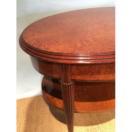 Britischer Art Deco Beistelltisch Mahagoni Ulme antik ca 1930