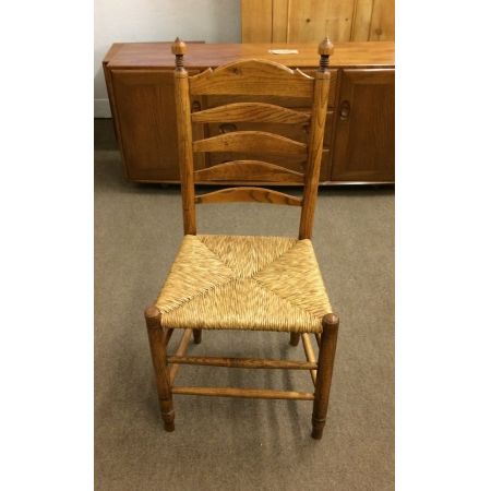 6 Antike Englische Eichen Landhaus Stühle ca. 19. Jh.