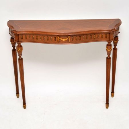 Antiker französischer Nussbaum Konsolentisch Kingwood Beistelltisch ca 1930