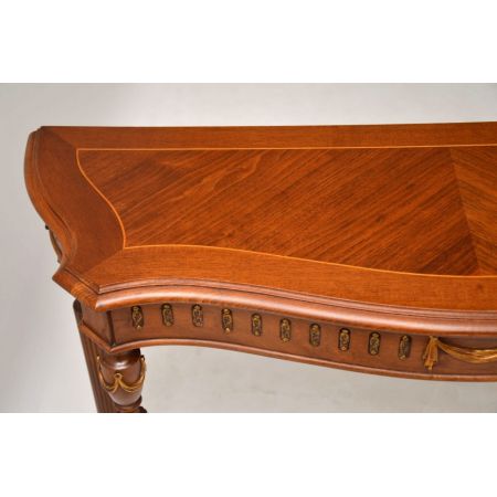 Antiker französischer Nussbaum Konsolentisch Kingwood Beistelltisch ca 1930