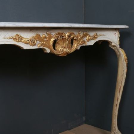 Französischer Konsolentisch Massivholz Beistelltisch bemalt antik ca 1860