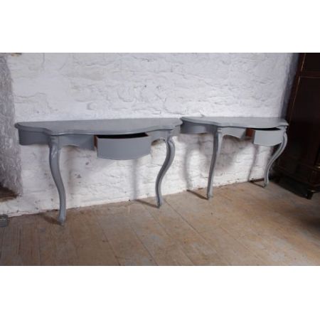 Antike französische Beistelltische Massivholz Konsolentische lackiert ca 1880