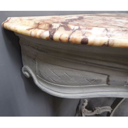 Antiker französischer Konsolentisch Beistelltisch Marmor bemalt ca 1860