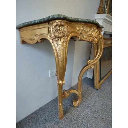 Viktorianischer antiker Beistelltisch Massivholz Konsolentisch Marmor ca 1850