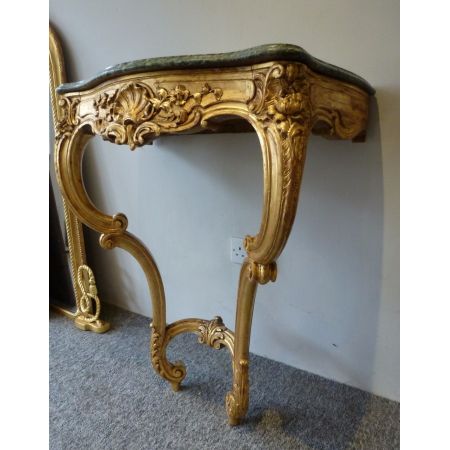 Viktorianischer antiker Beistelltisch Massivholz Konsolentisch Marmor ca 1850