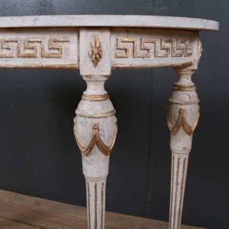 Antiker britischer Konsolentisch Marmor Beistelltisch Massivholz bemalt ca 1890