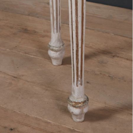 Antiker britischer Konsolentisch Marmor Beistelltisch Massivholz bemalt ca 1890