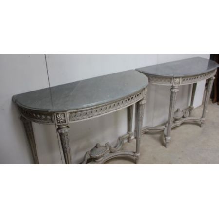 Antike französische Konsolentische Beistelltische Marmor ca 1920