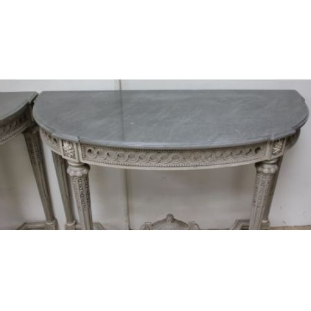 Antike französische Konsolentische Beistelltische Marmor ca 1920