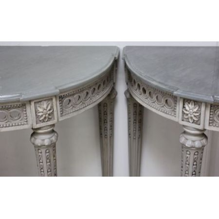 Antike französische Konsolentische Beistelltische Marmor ca 1920