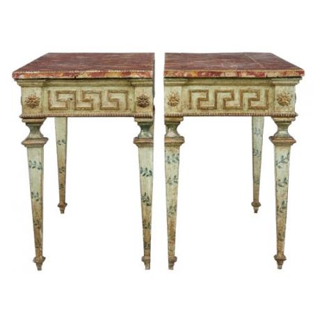 Antike original italienische Konsolentische Massivholz Beistelltische ca 1880