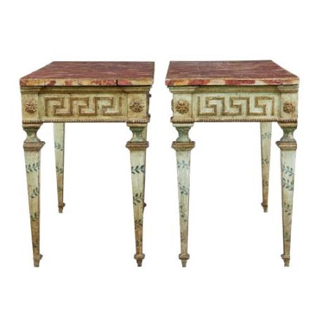 Antike original italienische Konsolentische Massivholz Beistelltische ca 1880