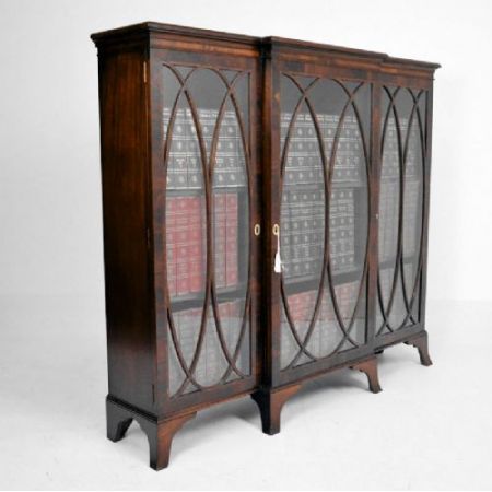 Antiker Sheraton Revival Mahagoni Bücherschrank englisch ca 1890