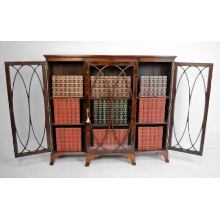 Antiker Sheraton Revival Mahagoni Bücherschrank englisch ca 1890