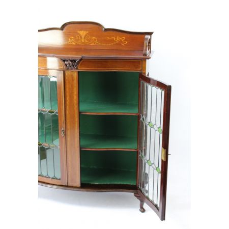 Edwardianischer Arts & Crafts Mahagoni Bücherschrank Vitrine antik ca 1890