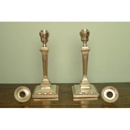 Antike englische versilberte Kerzenständer ca 1900