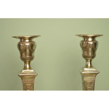 Antike englische versilberte Kerzenständer ca 1900