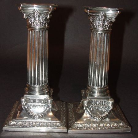 Viktorianische versilberte Kerzenhalter original antik ca 1880