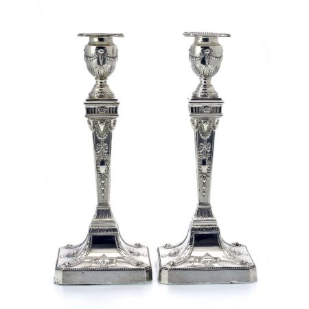 Antike englische Silber Kerzenhalter ca 1901