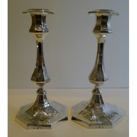 Antike englische Echtsilber Kerzenhalter ca 1851